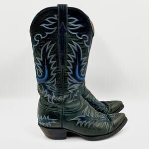 Lucchese Calf Western Cowboy Boots sz 9 Classics Handmade Embroidered Leather